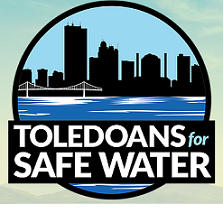 Skyline in a circle and the words Toledoans for Safe Water