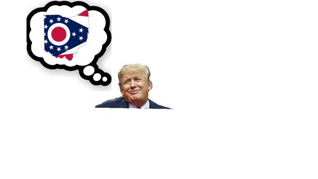 Trump with Ohio flag