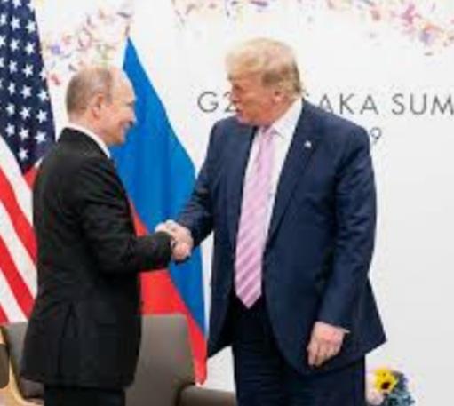 Putin and Trump shaking hands