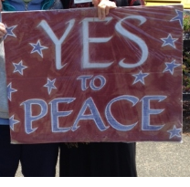 Sign that says Yes to Peace