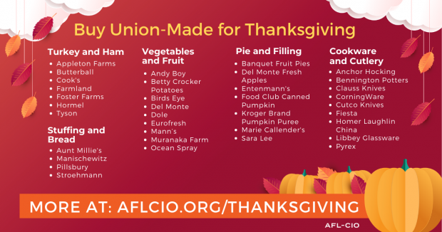 List of union foods