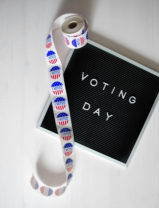 Voting day sign