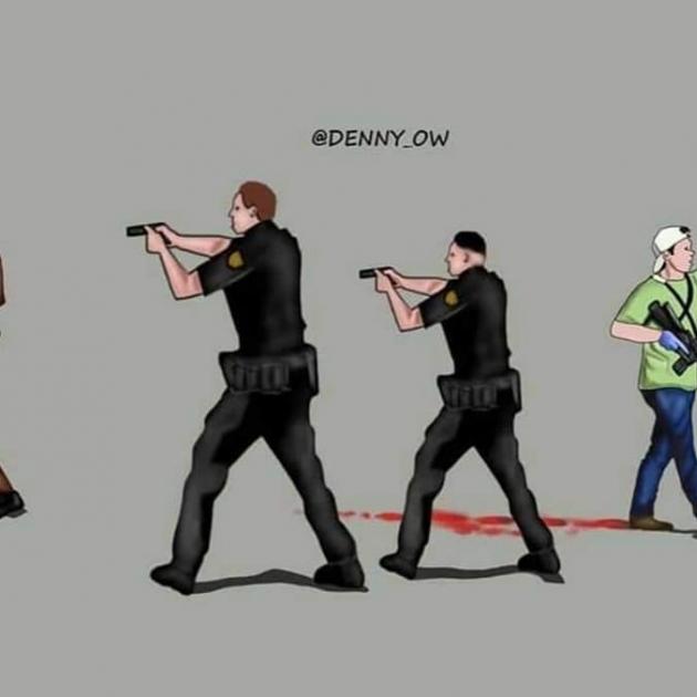 Police firing guns