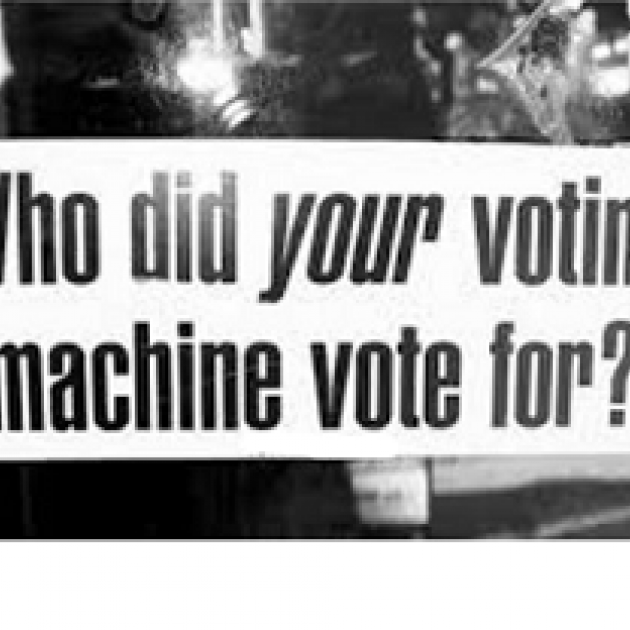 Banner that says Who Did your voting machine vote for?