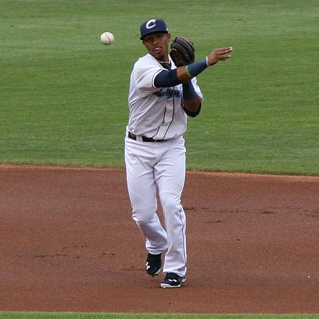 Lindor throwing baseball