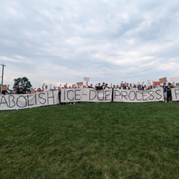 Banner saying Abolish ICE 