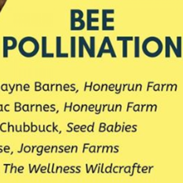 Words Bee Pollination and the names of the speakers