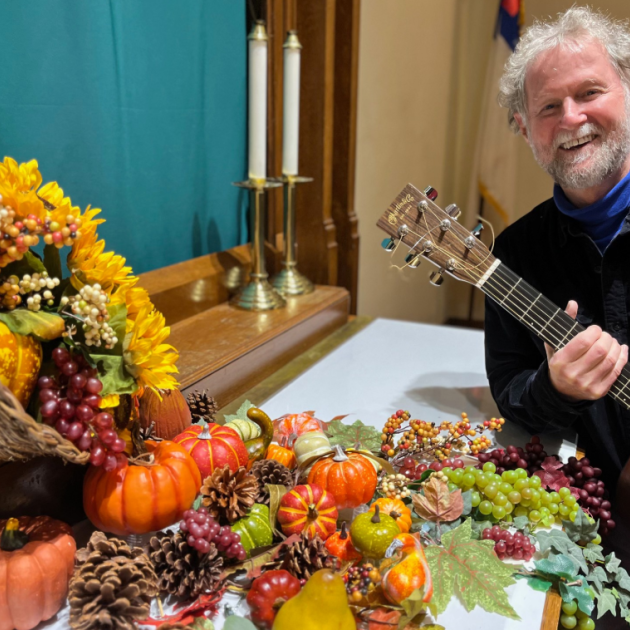 Bill Cohen and a Thanksgiving display