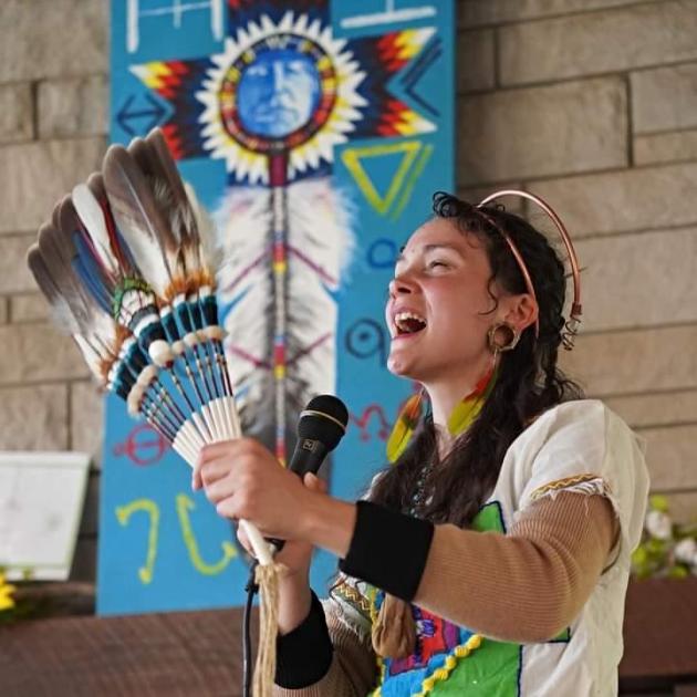 Native woman singing