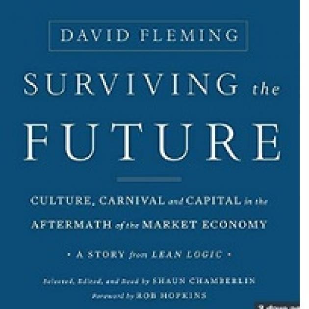 Blue book cover with words Surviving the Future