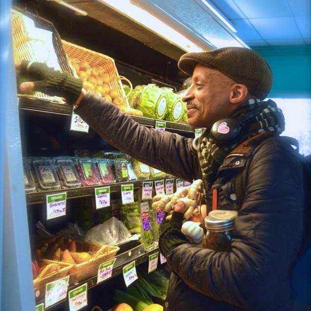 Guy shopping at Co-op