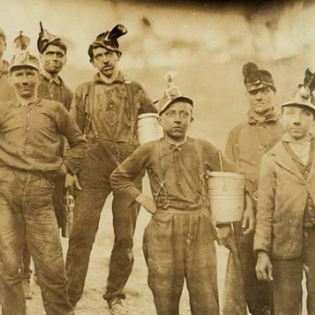 Very old photo of coal miners