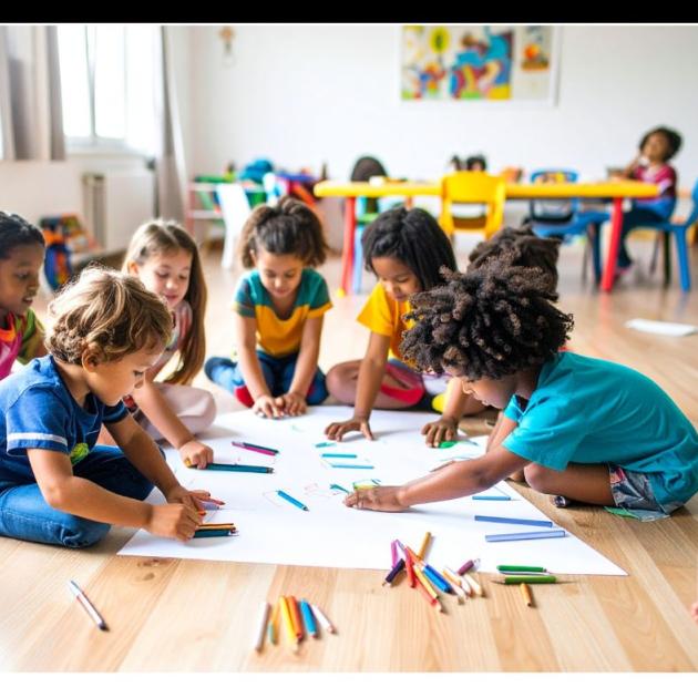 Kids at daycare center