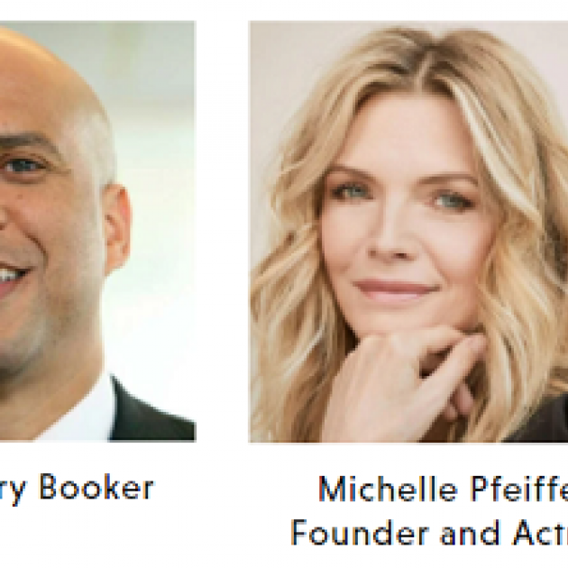 Cory Booker and Michelle Pfeiffer