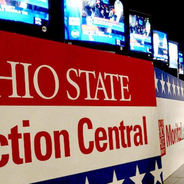 Sign that says Ohio State Election Central