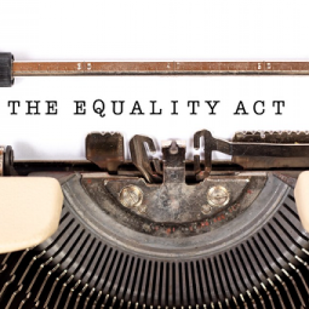 Words Equality Act typed on a paper in a typewriter