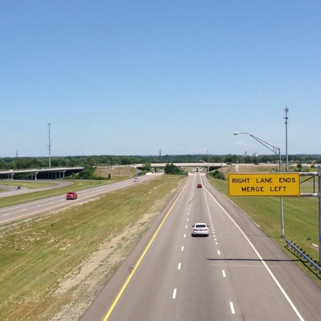 A bird's eye view of a highway