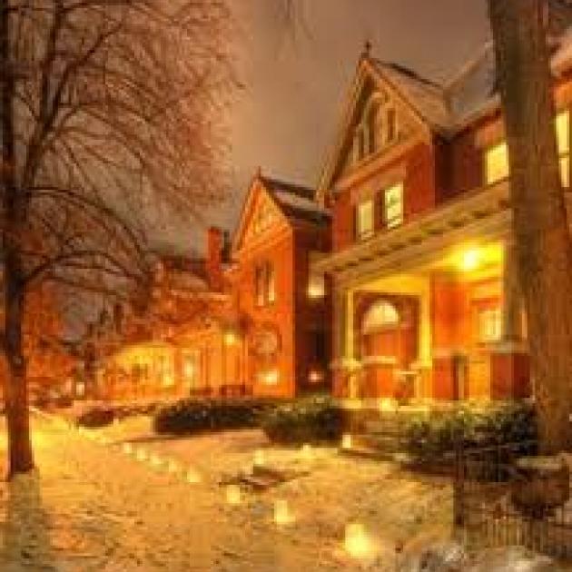 Houses in the snow