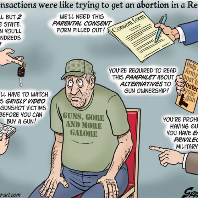 Comic about abortion rules applied to gun ownership