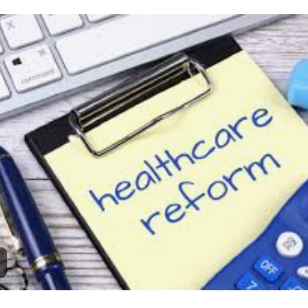 Clipboard saying healthcare reform