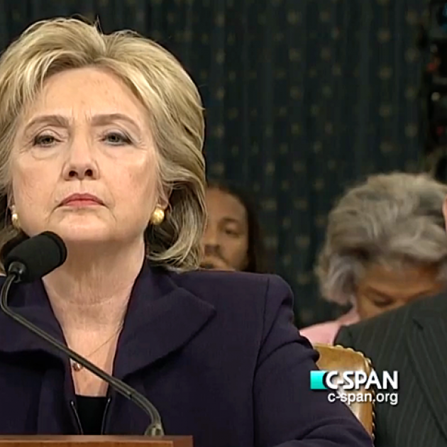 Hillary Clinton looking angry at Congressional hearing