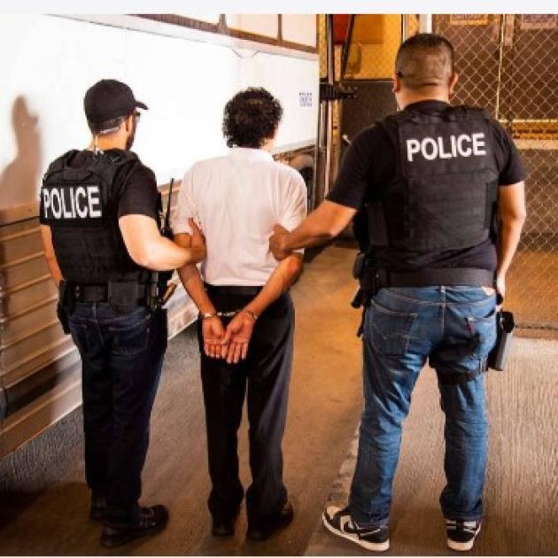 Police arresting someone