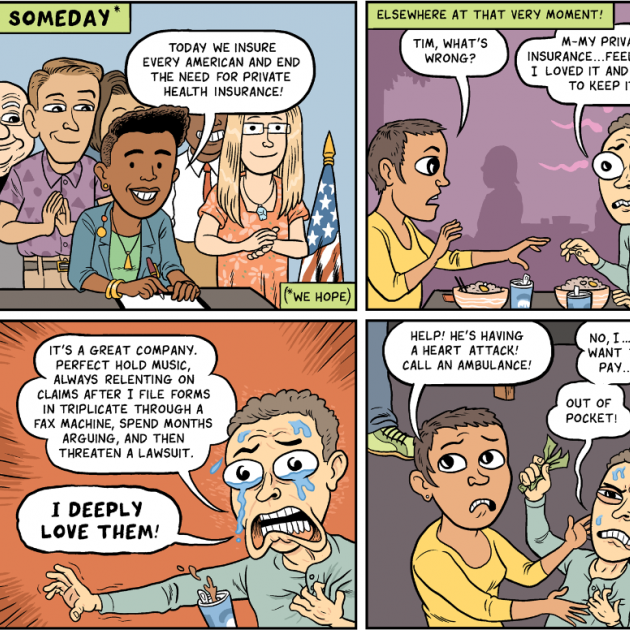 Comic about wanting to pay for healthcare