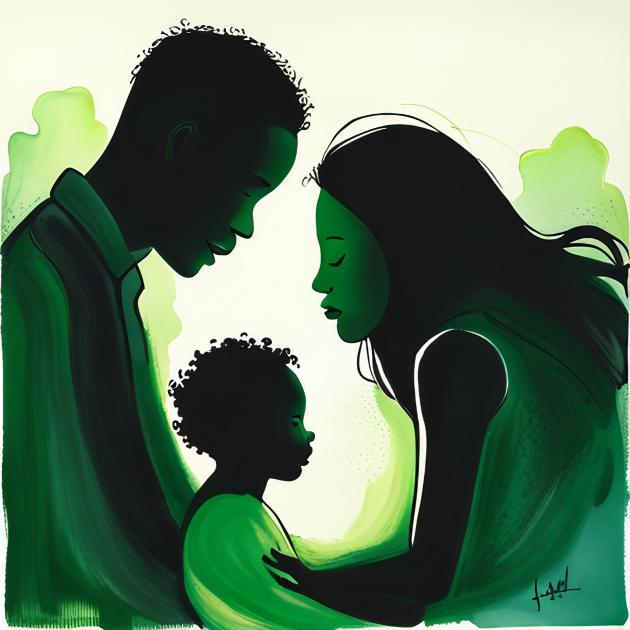 Father, mother and child