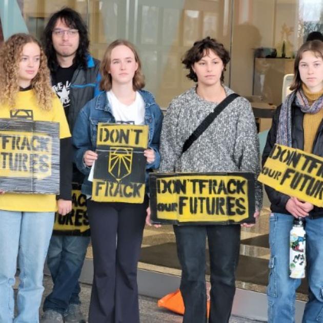 People protesting fracking