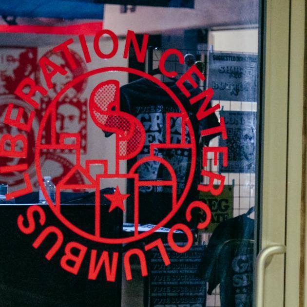 Front dooe with Liberation Center sign