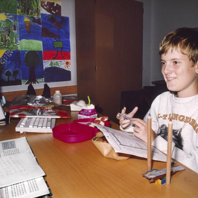 Boy at a desk gaming