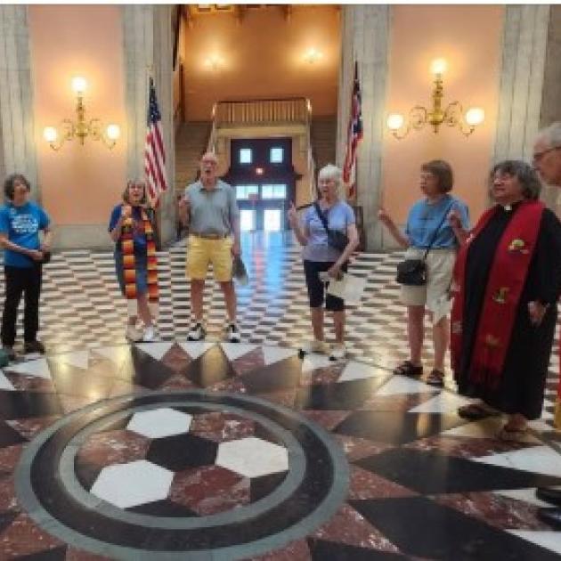People gathering in rotunda