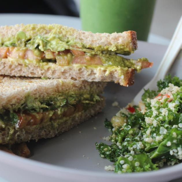 Sandwiches with lots of green inside
