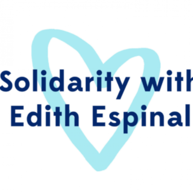 Words Solidarity with Edith Espinal and a heart