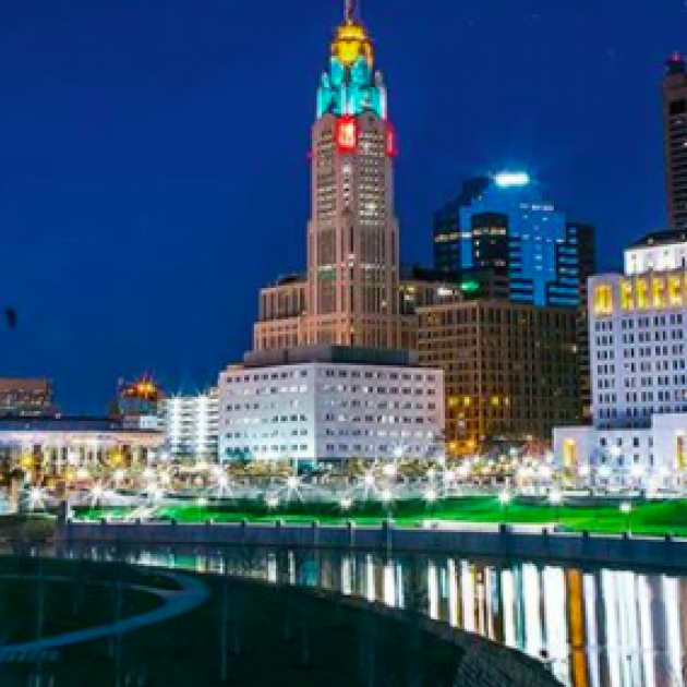 Columbus skyline at night