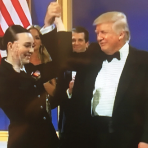 Trump in tux at party