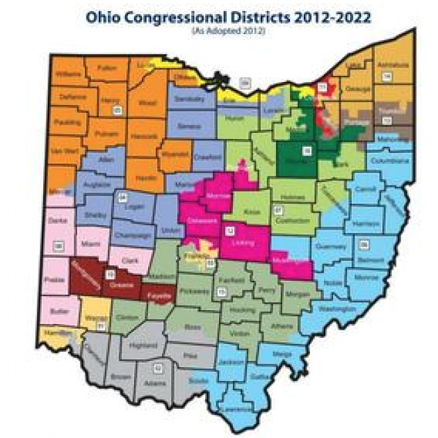 Map of Ohio's Congressional districts