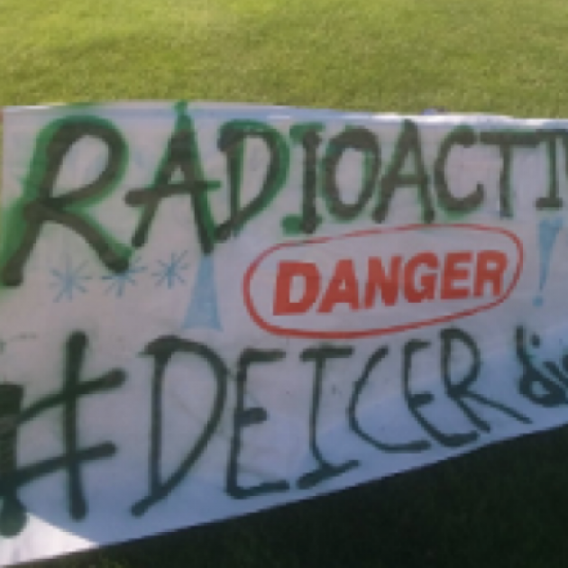 Sign saying Radioactive Danger Deicer