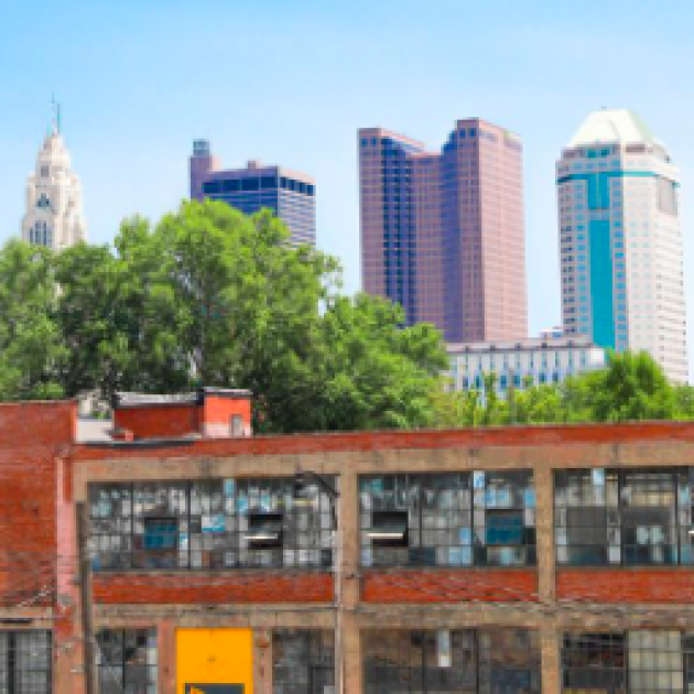 Building and Columbus skyline