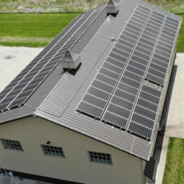 Solar panels on building