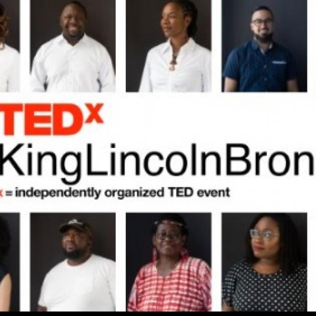 Words Tedx and photos of black people who will speak there