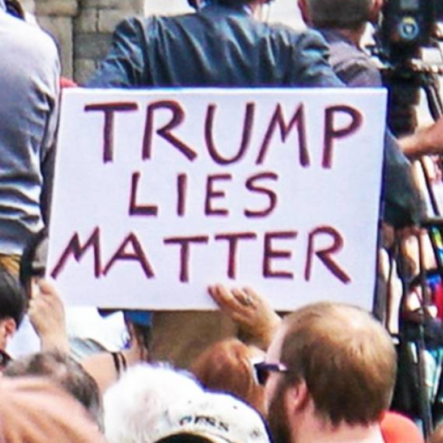 Sign saying Trump Lies Matter