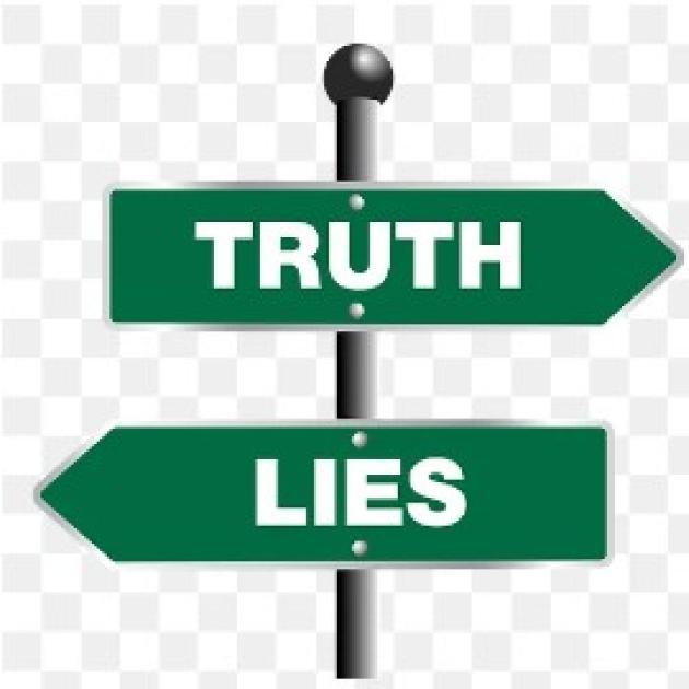 Two signs saying Truth and Lies