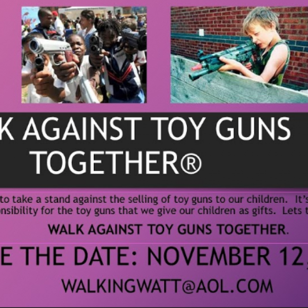 Poster about walk against toy guns
