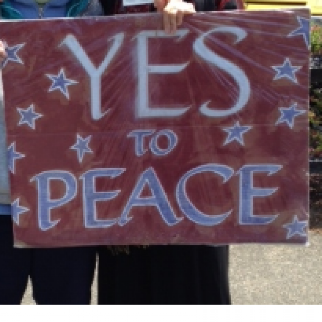 Sign that says Yes to Peace