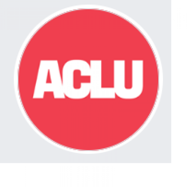 Round red circle with letters ACLU 