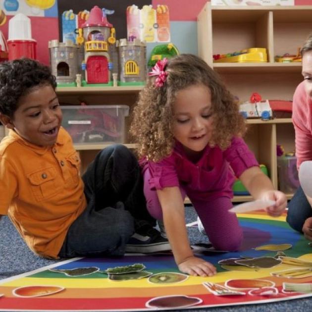 Kids playing at childcare center