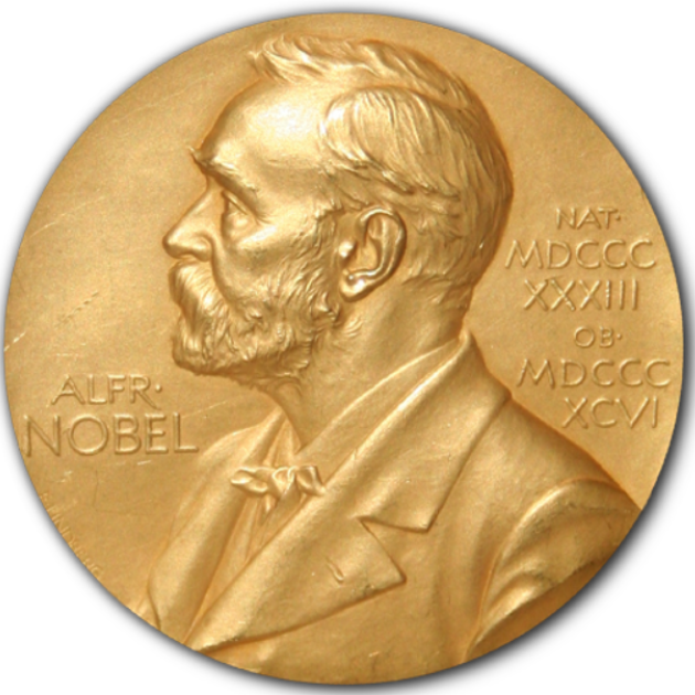 Coin with Alfred Nobel on it
