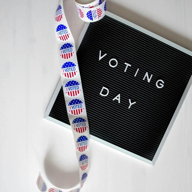 Voting day sign