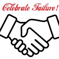Hands shaking with words Celebrate Failure!